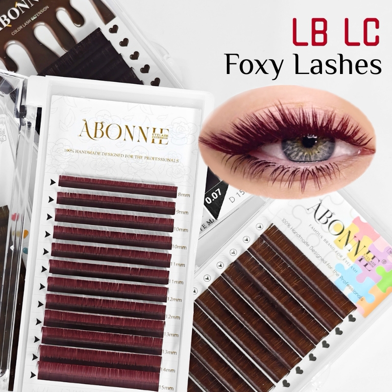Eyelash Extension Russian - LB LC Burgundy Lashes Wijnrood Klassieke