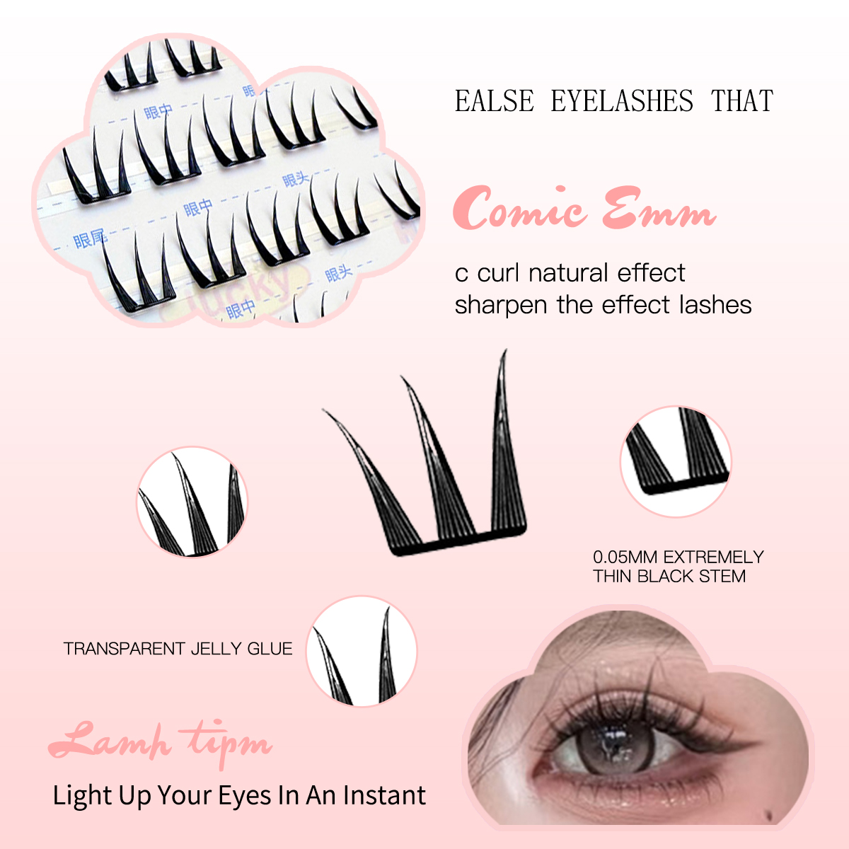 Gemakkelijke opklikbare wimper - Eyelash Extension Human Hair recensie en prijs